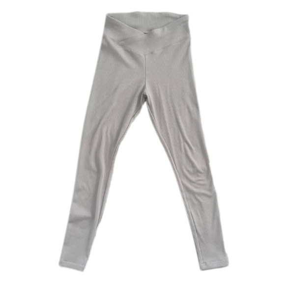 H&m Divided V-waist Ribbed Spandex Leggings in Greige Women’s Size Small EUC - Picture 5 of 8